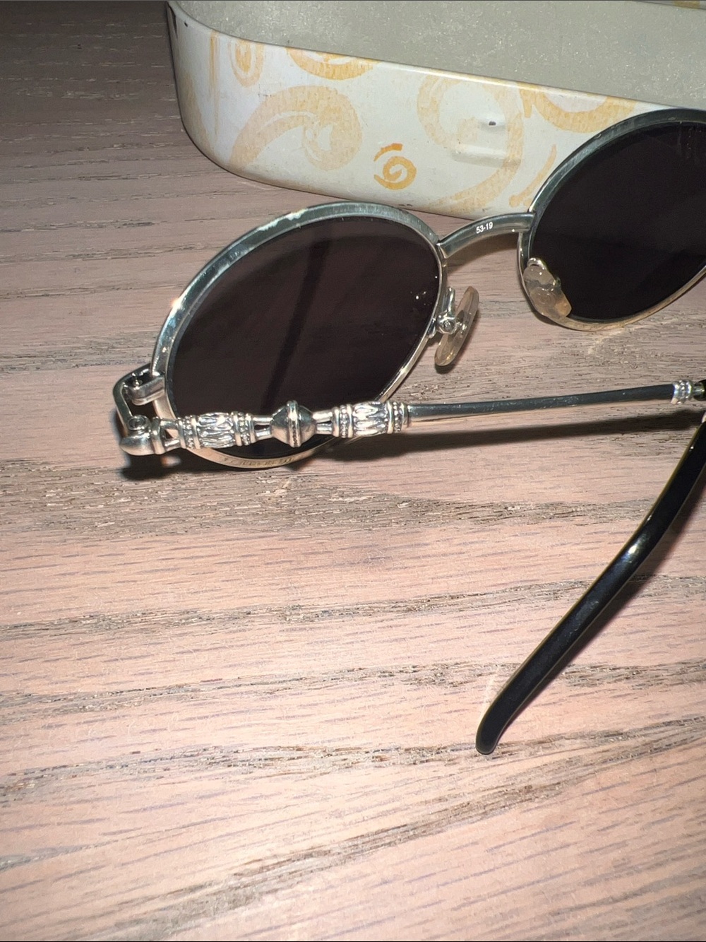 Brighton Silver Oval Sunglasses with Black Lenses - Picture 3 of 6